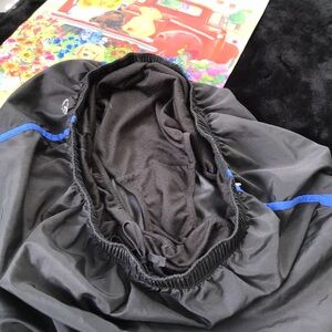 C9 by Champion Black Athletic Lined Shorts Blue Trim Elastic Drawstring Waist L